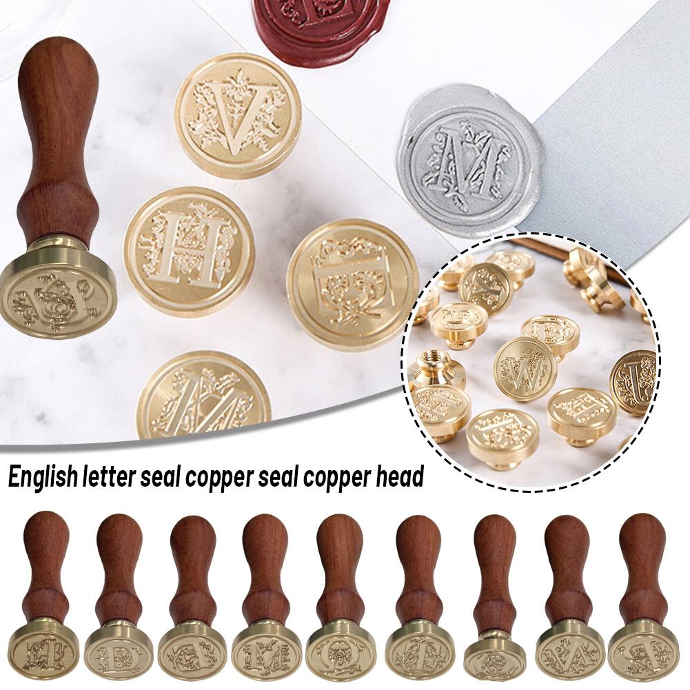 thumbnail image 2 of Wartleves Kits de sobres con letras del alfabeto y sellos de cera de madera retro vintage para regalo, 2 of 7