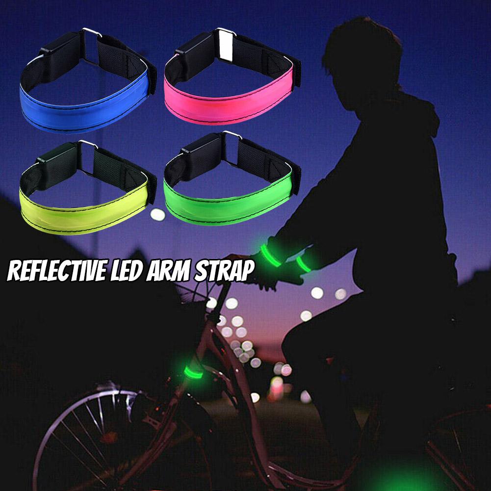 thumbnail image 3 of Wartleves Brazalete reflectante de noche con luz LED para el tobillo, luz intermitente, carga USB, cinturón deportivo para exteriores, reflectante para bicicleta V5Q0, 3 of 7