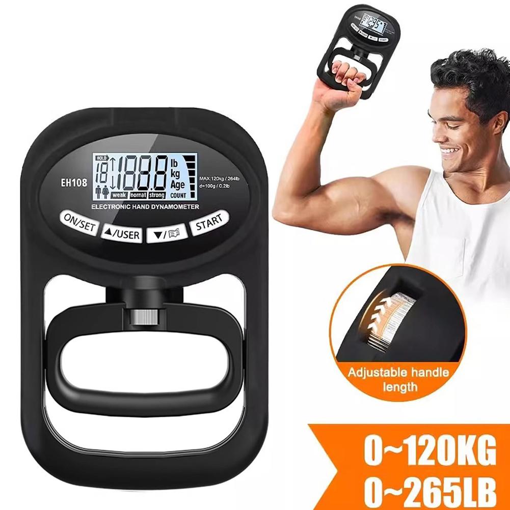 thumbnail image 3 of Wartleves Entrenador de fuerza de agarre con dinamómetro de mano - Medidor de agarre digital en libras, 3 of 7