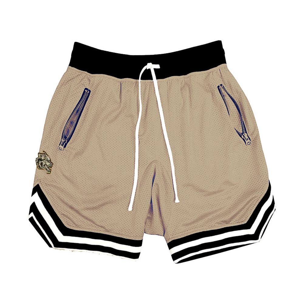 thumbnail image 4 of Wartleves Pantalones de entrenamiento de baloncesto de malla Pantalones cortos de fitness para correr europeos y americanos, 4 of 7