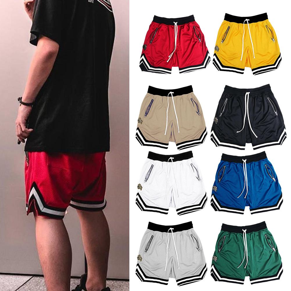 thumbnail image 3 of Wartleves Pantalones de entrenamiento de baloncesto de malla Pantalones cortos de fitness para correr europeos y americanos, 3 of 7