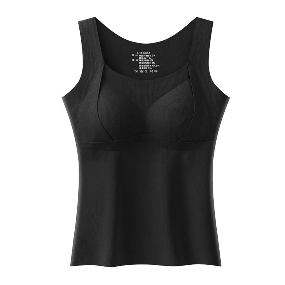 thumbnail image 5 of Wartleves Chaleco cálido, con sujetador, almohadilla para el pecho, ropa interior gruesa sin costuras para mujer, parte superior inferior Y8, 5 of 7