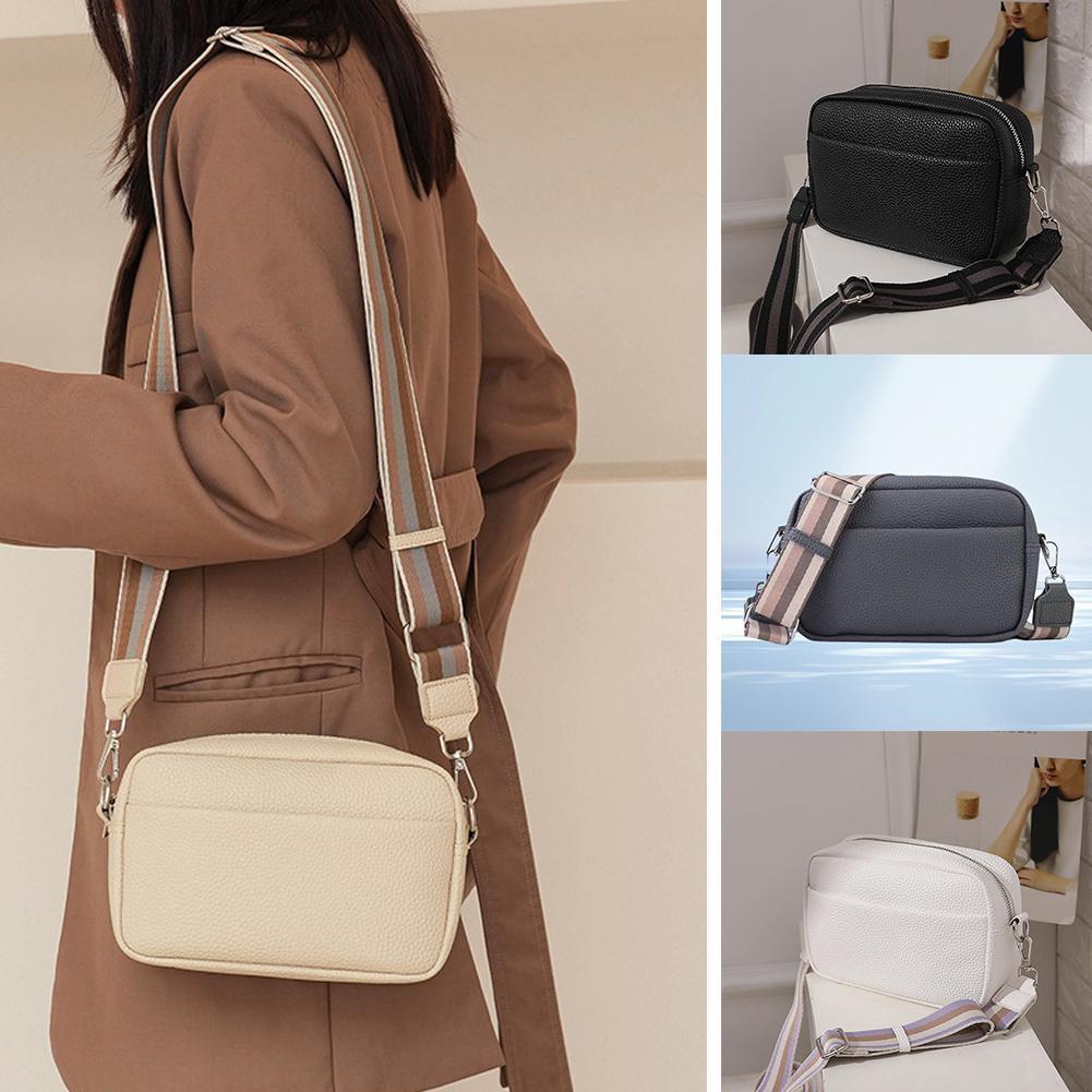 thumbnail image 2 of Ruifaya Bolso de hombro para mujer, bolso bandolera de cuero con correa ancha, 2 of 7