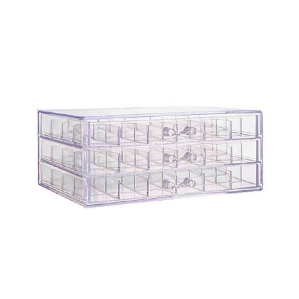 thumbnail image 4 of Wartleves ❀Estuche de almacenamiento para decoración de uñas con 31 a 120 rejillas, cajón de 5 capas, organizador acrílico transparente, 4 of 7