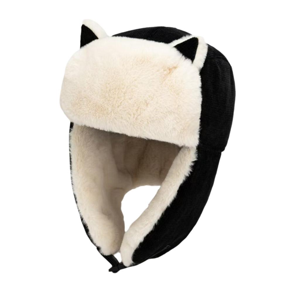 thumbnail image 5 of SGACAI Gorro con orejeras para niña y mujer, gorro de cazador ushanka con orejas de gato, piel sintética, D1P0, mullido, 5 of 7