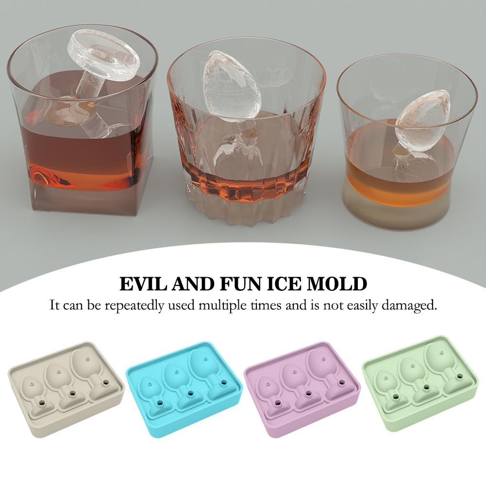 thumbnail image 3 of SGACAI Bandeja con molde para cubitos de hielo, divertida y divertida bandeja de silicona para cubitos de hielo, para whisky, cócteles, brandy y bebidas de jugo, regalo para fiestas, 3 of 7