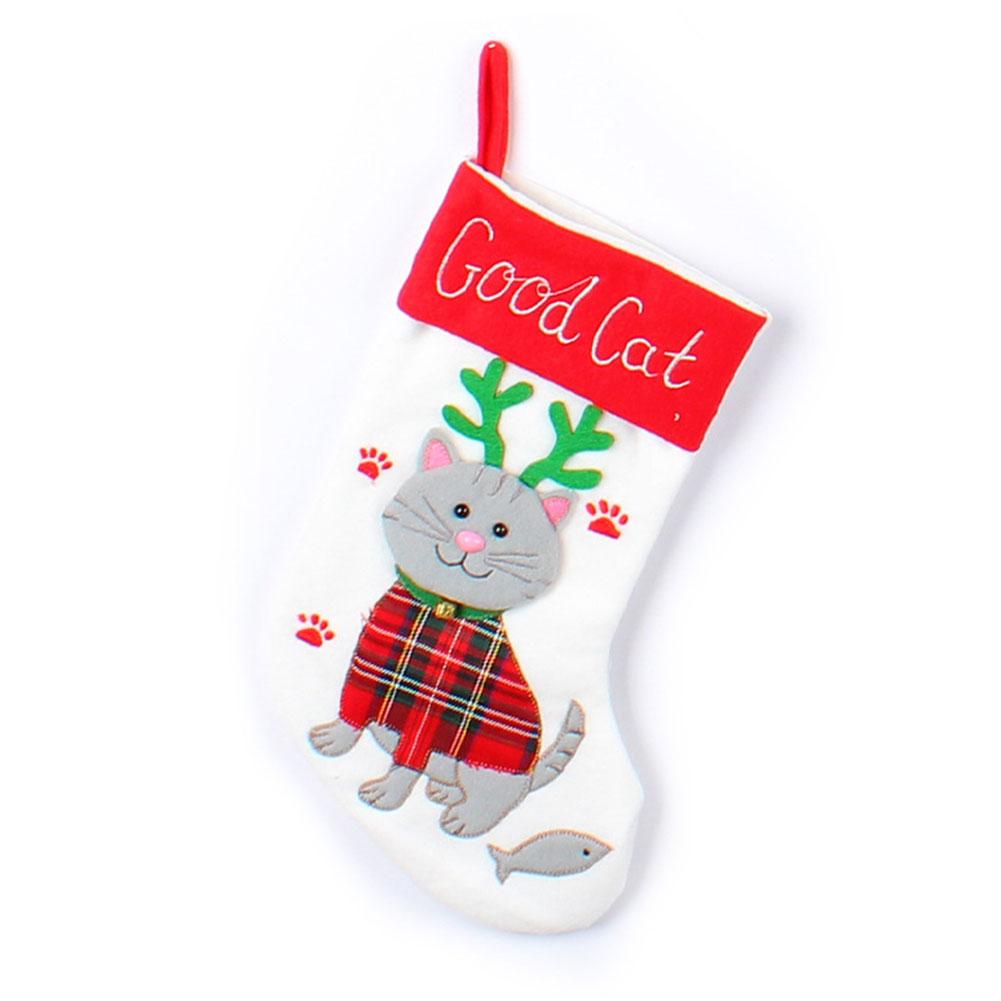 thumbnail image 5 of SGACAI Medias navideñas con dibujos de gatos y perros para colgar en el árbol de Navidad, 5 of 7