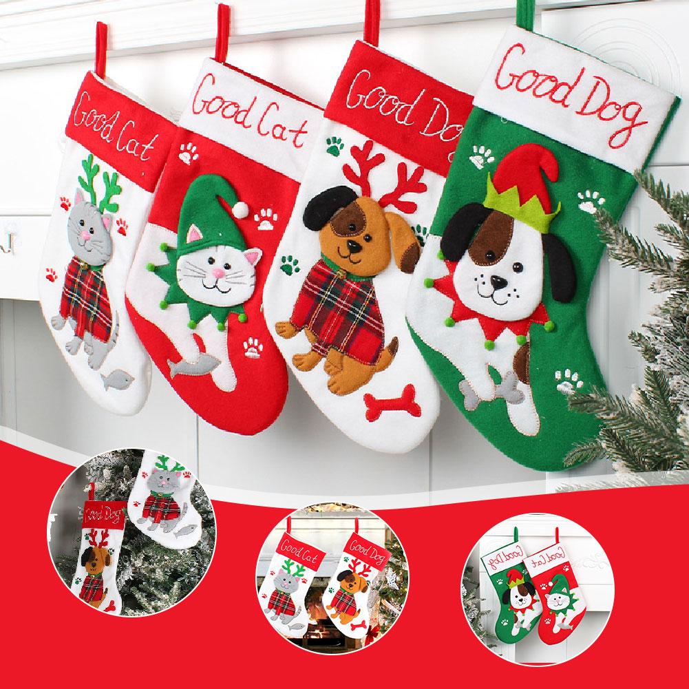 thumbnail image 2 of SGACAI Medias navideñas con dibujos de gatos y perros para colgar en el árbol de Navidad, 2 of 7