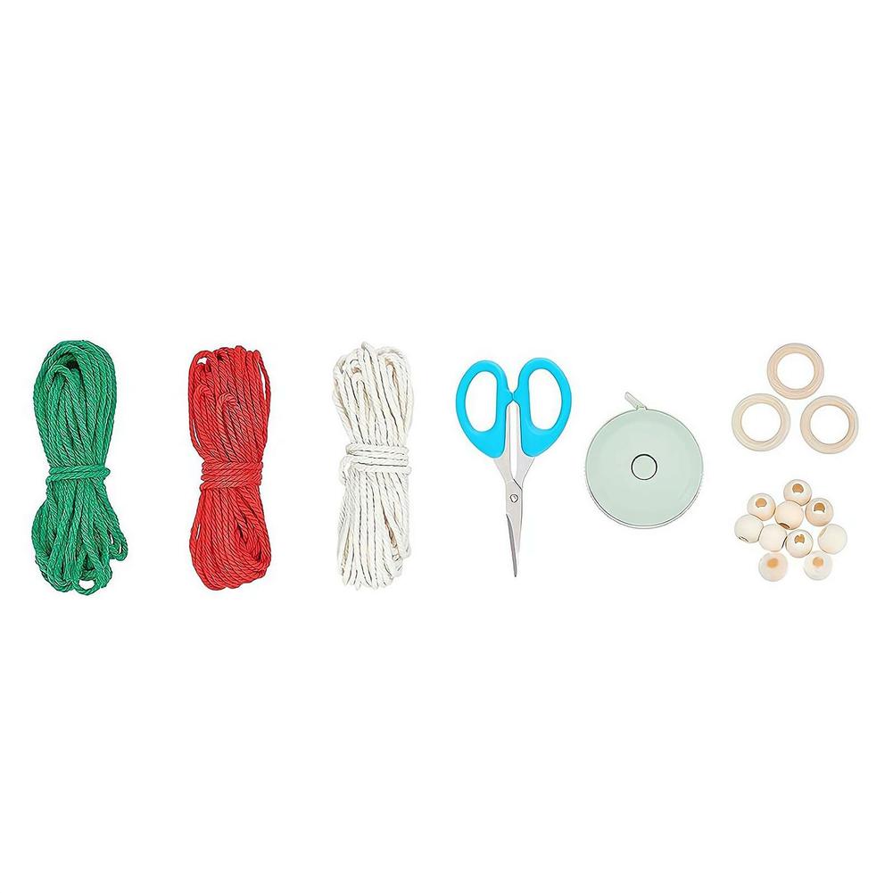 thumbnail image 4 of Ruifaya Árbol de Navidad de macramé, bolsa de material tejido a mano, árbol de Navidad de macramé para principiantes, adornos para adultos, kit para colgar en la pared, adorno para suministros de br, 4 of 7