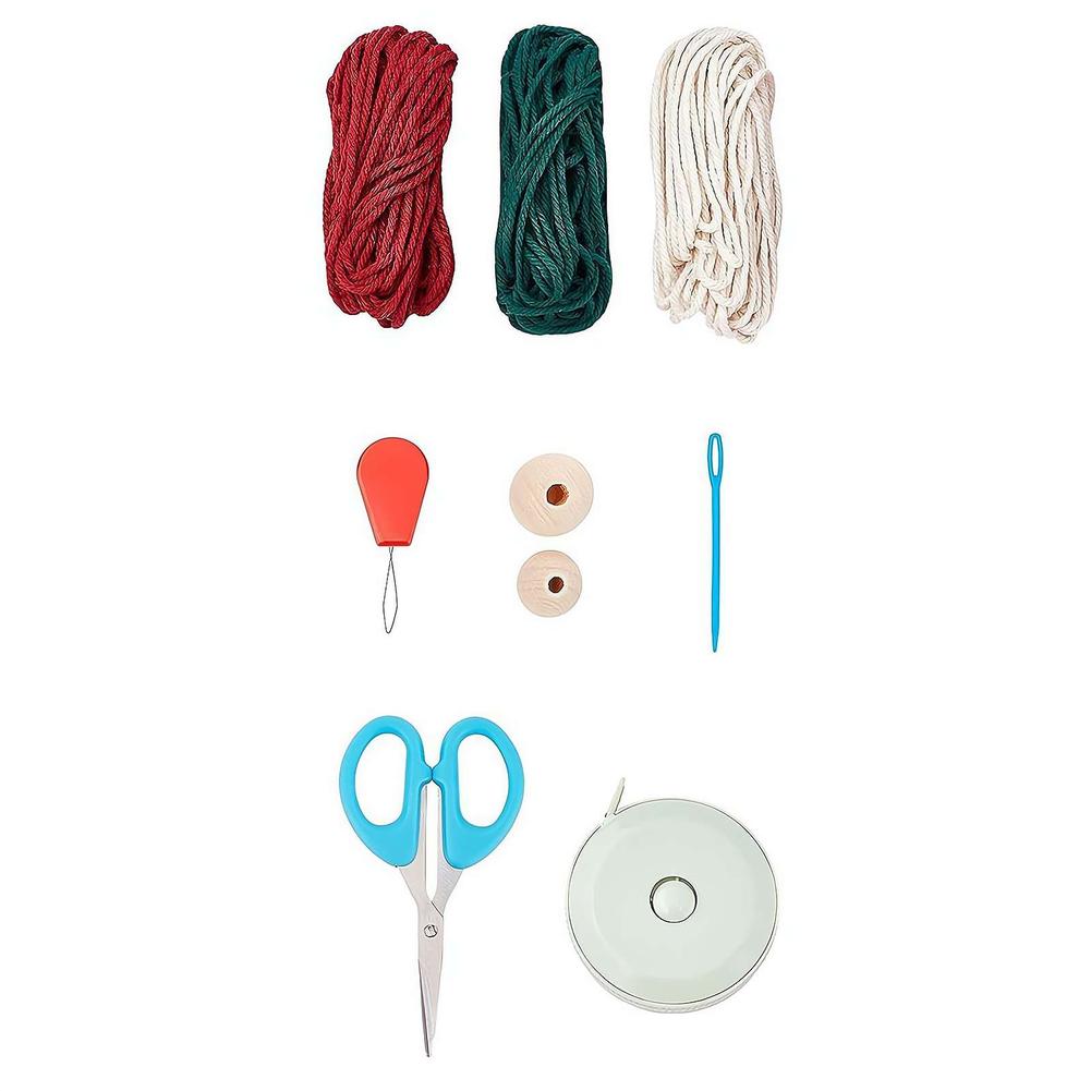 thumbnail image 5 of Ruifaya Árbol de Navidad de macramé, bolsa de material tejido a mano, árbol de Navidad de macramé para principiantes, adornos para adultos, kit para colgar en la pared, adorno para suministros de br, 5 of 7
