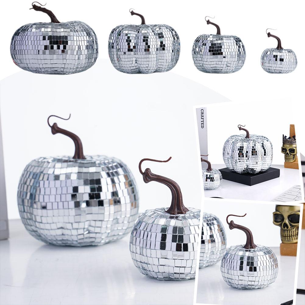 thumbnail image 4 of Ruifaya Bola de discoteca de calabaza de Halloween, decoración de calabaza de Halloween hecha a mano, lote Z3, 4 of 7