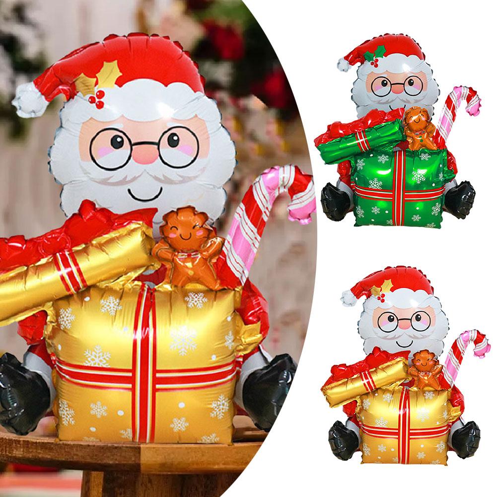 thumbnail image 3 of Ruifaya Globo de aluminio de Papá Noel de 24 x 25 pulgadas para decoración navideña, para fiestas en interiores y exteriores, I9J7, 3 of 7
