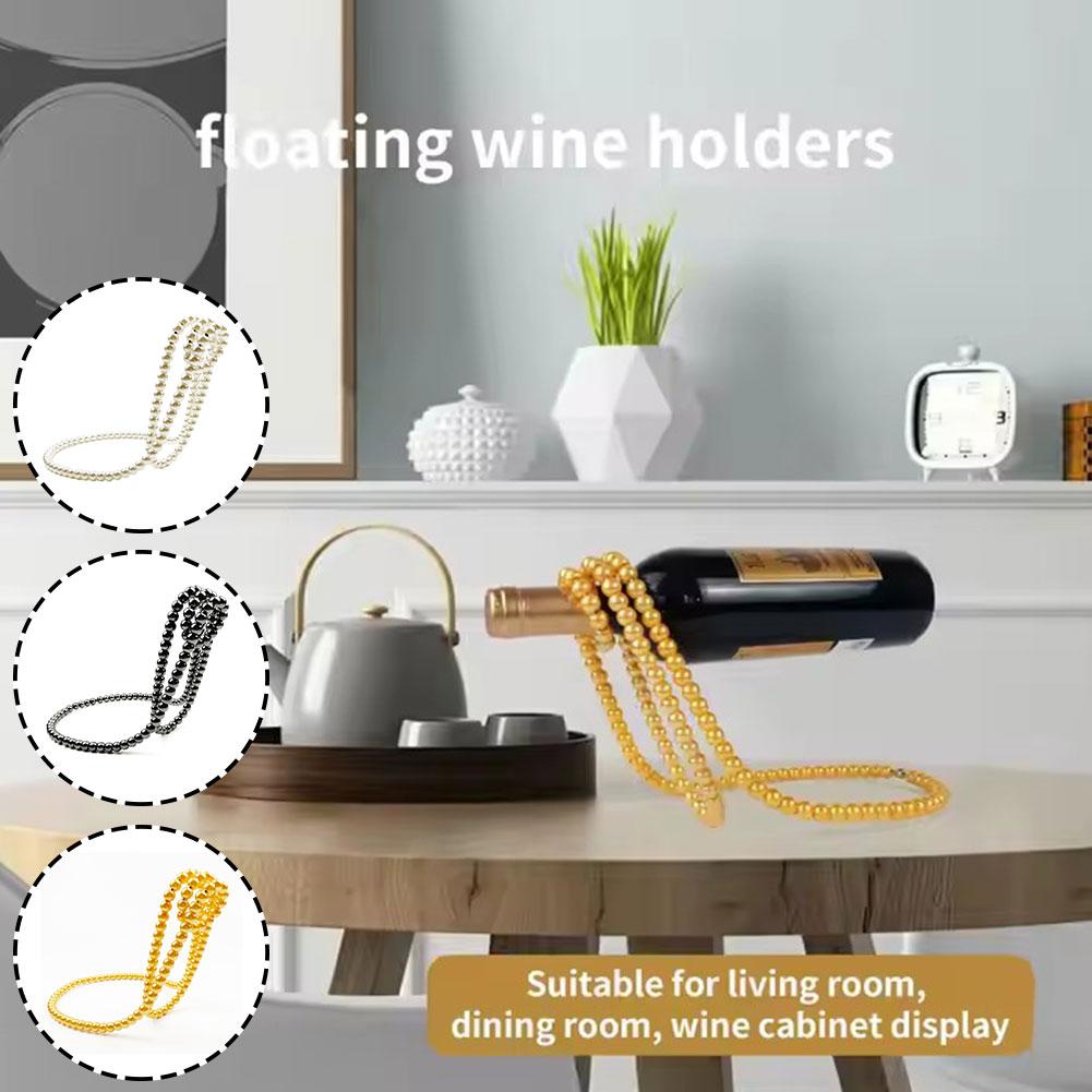 thumbnail image 3 of SGACAI Estante para vinos con collar de perlas, estante para vinos suspendido, decoración creativa de escritorio para el hogar }|, 3 of 7