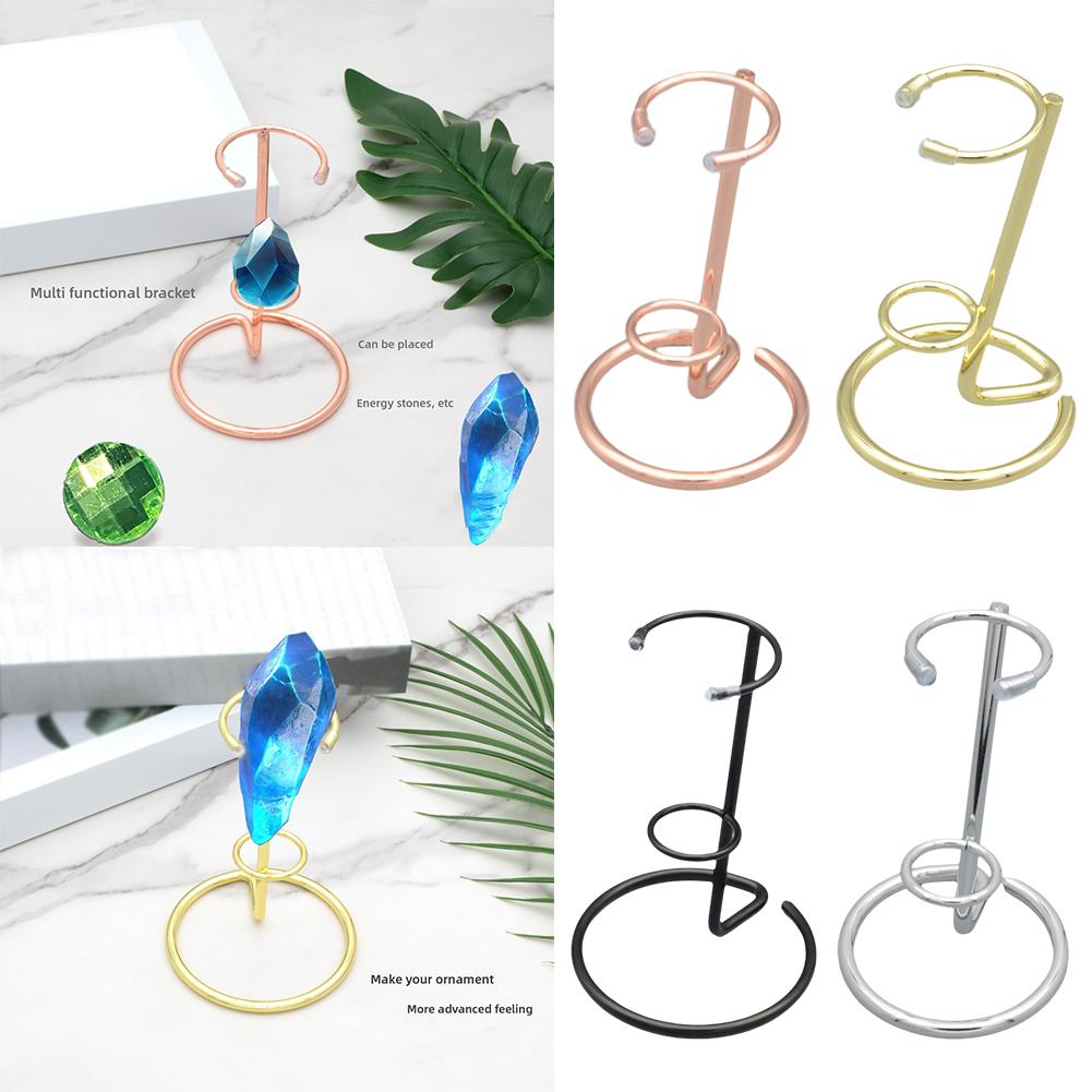 thumbnail image 3 of Ruifaya Buscando caminos 4 piezas pequeño soporte de exhibición de cristal, caballete de metal soporte de exhibición de roca caballete soporte de exhibición para pequeñas piedras preciosas cristal m, 3 of 7