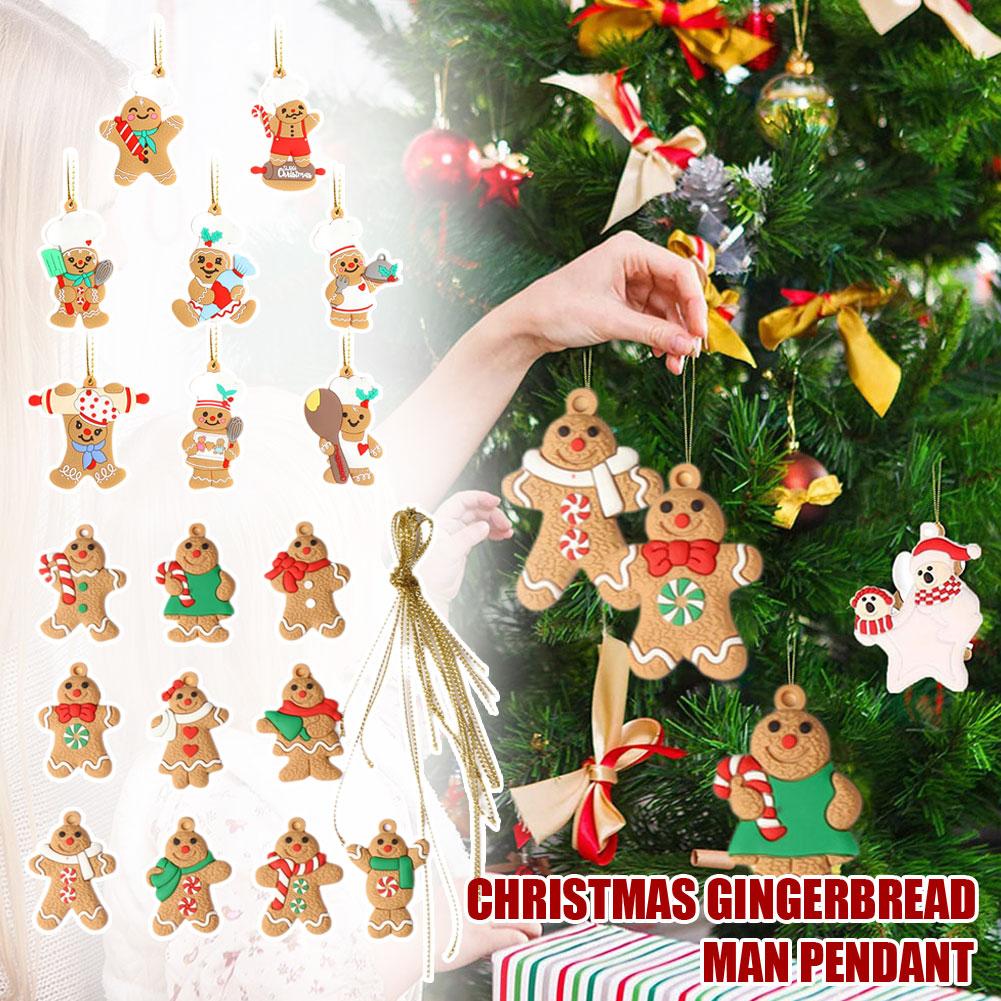 thumbnail image 4 of Ruifaya Adorno de pan de jengibre de PVC para Navidad, hombre de jengibre para cocinar, adorno de pan de jengibre para colgar en el árbol de Navidad, adorno de pan de jengibre para colgar, 4 of 7