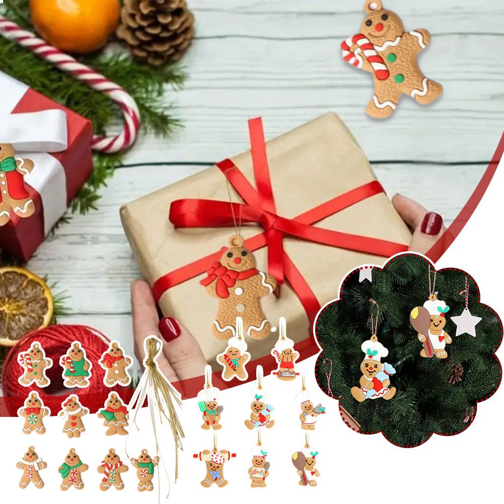 thumbnail image 3 of Ruifaya Adorno de pan de jengibre de PVC para Navidad, hombre de jengibre para cocinar, adorno de pan de jengibre para colgar en el árbol de Navidad, adorno de pan de jengibre para colgar, 3 of 7
