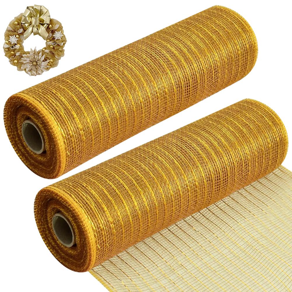 thumbnail image 5 of SGACAI ZIRYXQ 2 rollos de cinta de malla decorativa de 10 pulgadas x 30 pies para suministros de coronas, coronas para puertas de entrada, manualidades, decoración de árboles, Navidad, Año Nuevo, A, 5 of 7