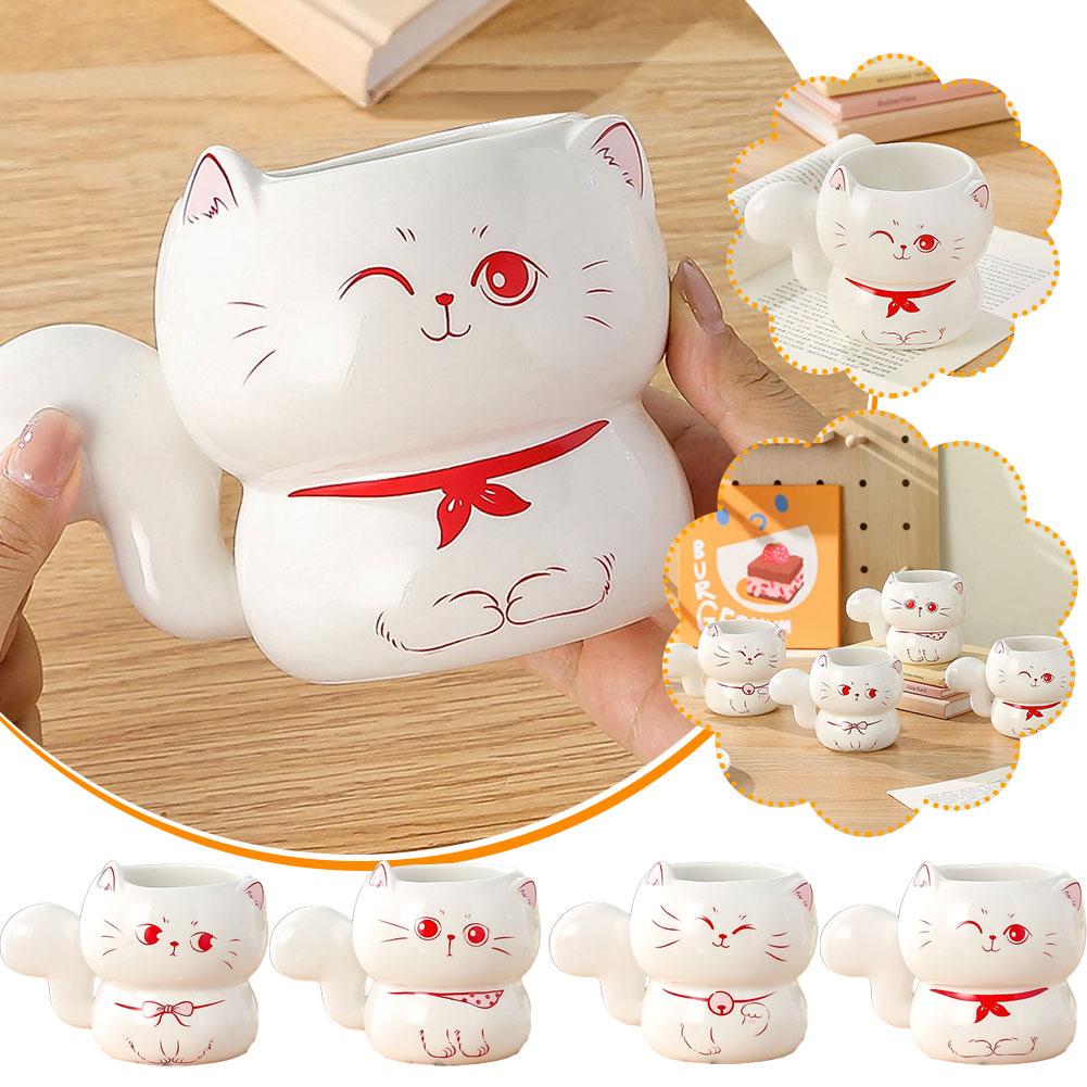 thumbnail image 2 of Ruifaya Divertida taza de cerámica con forma de gato, taza para café y té, taza con forma de gato, 2 of 7