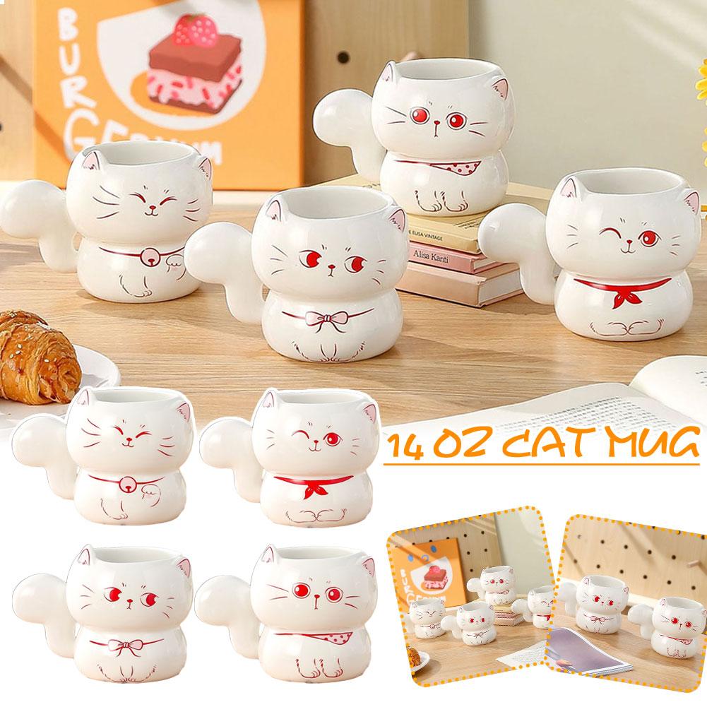 thumbnail image 4 of Ruifaya Divertida taza de cerámica con forma de gato, taza para café y té, taza con forma de gato, 4 of 7