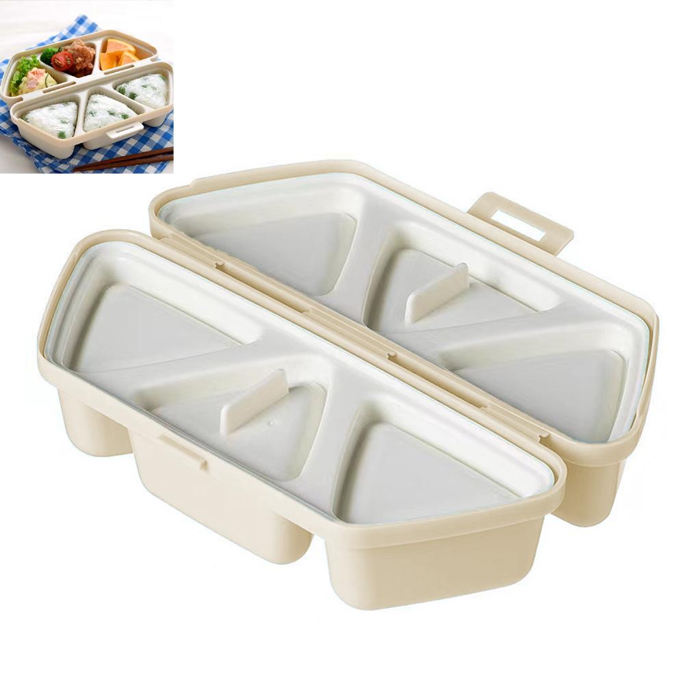thumbnail image 5 of SGACAI Molde para bolas de arroz de sushi de seis celdas, 3 piezas, caja bento triangular, azul, blanco, Pla, 5 of 7