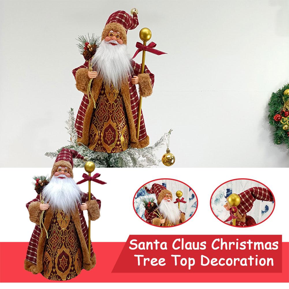thumbnail image 2 of Ruifaya Decoración para la parte superior del árbol de Navidad de Papá Noel, gran decoración navideña de Papá Noel para el árbol, adorno para la parte superior del árbol de Navidad, decoración de Pa, 2 of 7