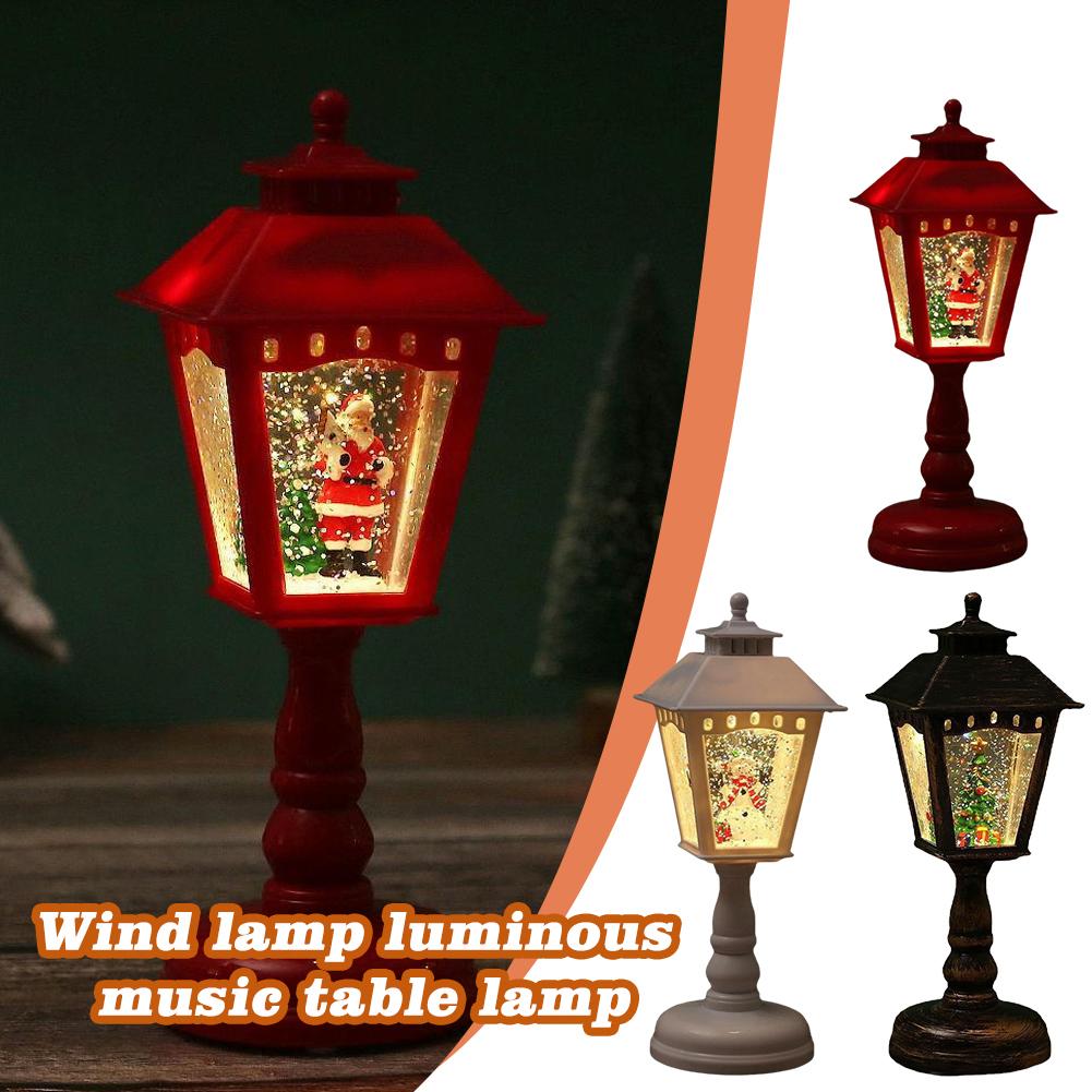 thumbnail image 3 of SGACAI Lámpara de viento navideña, lámpara de mesa luminosa con música, decoración, luz de noche, Papá Noel, 3 of 7