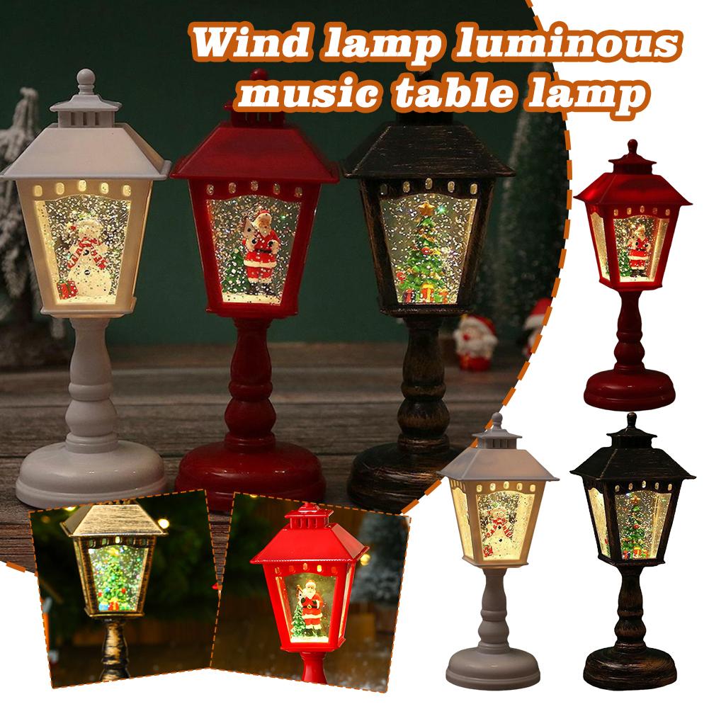 thumbnail image 2 of SGACAI Lámpara de viento navideña, lámpara de mesa luminosa con música, decoración, luz de noche, Papá Noel, 2 of 7