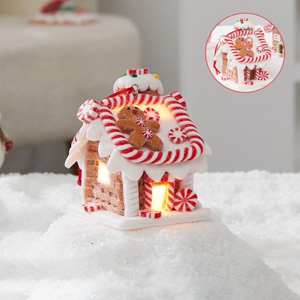 thumbnail image 4 of SGACAI Colgante de casa de jengibre con LED, casa de dulces de cuento de hadas de arcilla para Navidad Tr NUEVO, 4 of 7