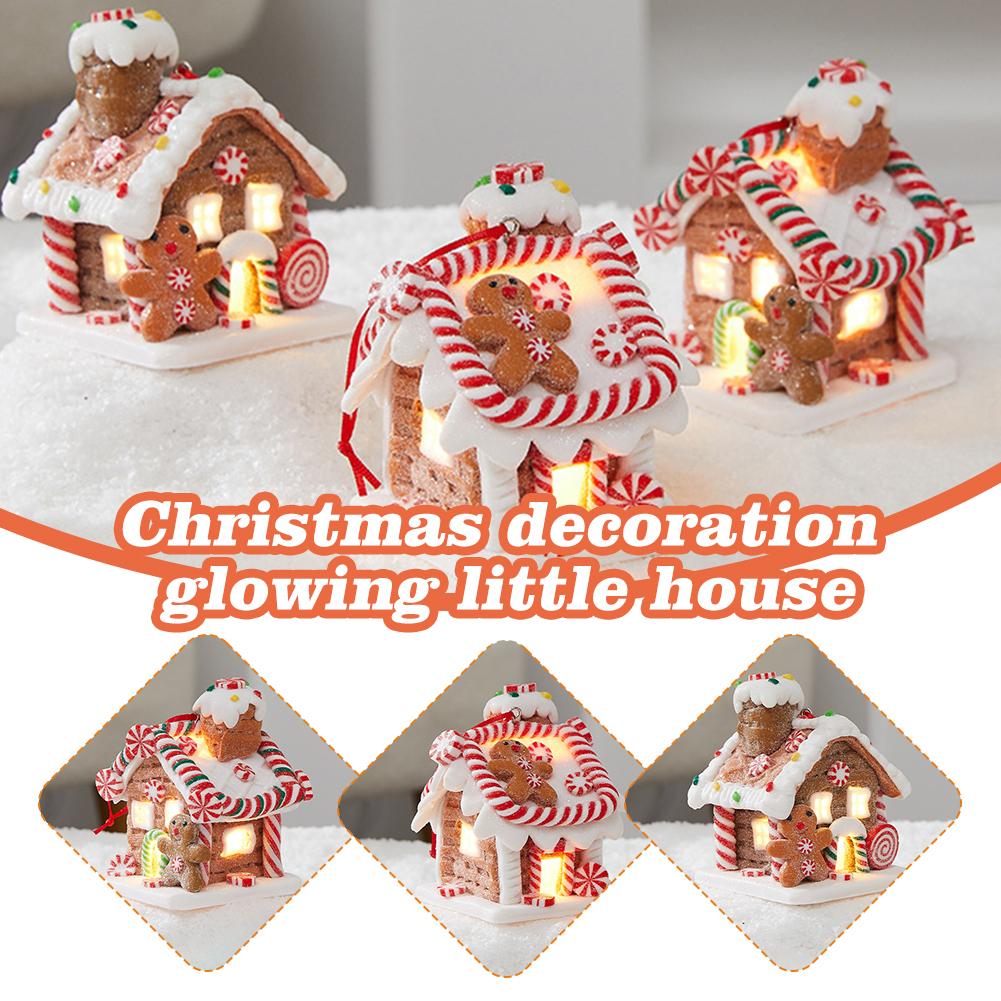thumbnail image 2 of SGACAI Colgante de casa de jengibre con LED, casa de dulces de cuento de hadas de arcilla para Navidad Tr NUEVO, 2 of 7