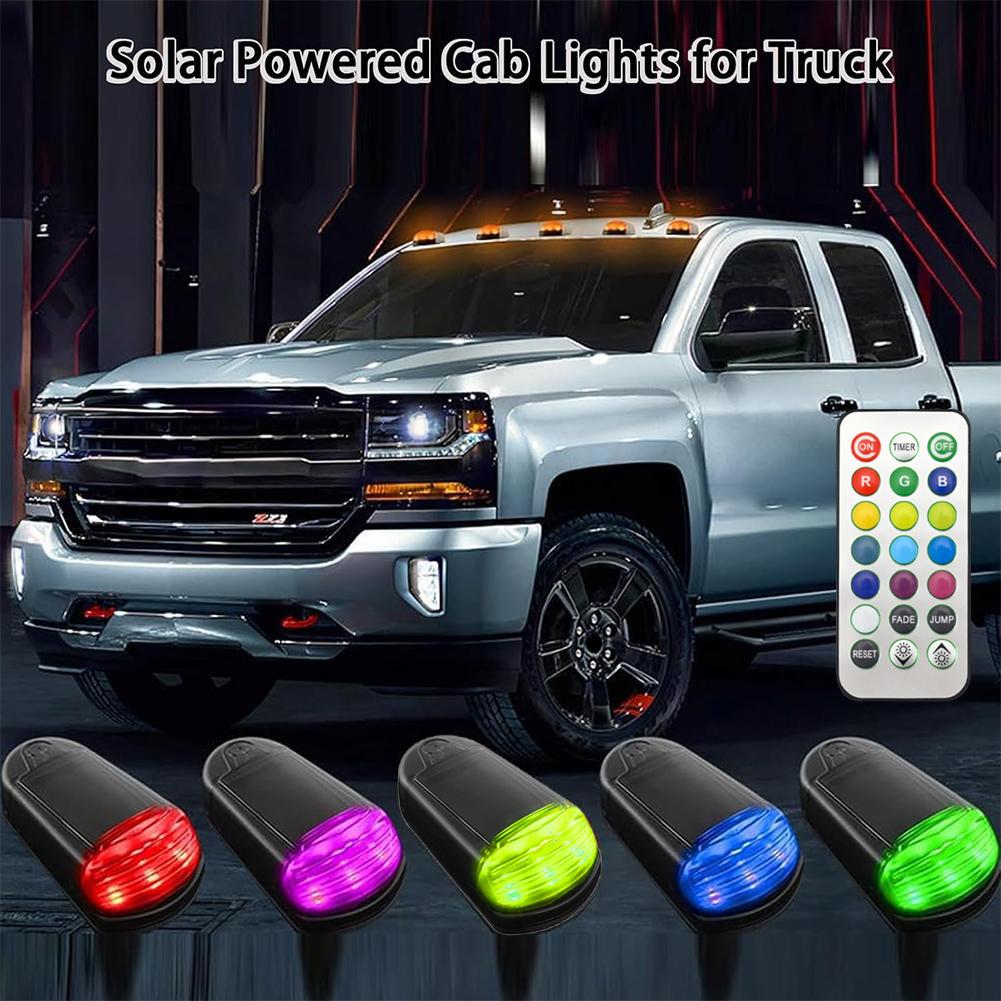 thumbnail image 4 of Wartleves Luces de cabina solares inalámbricas para camiones: nuevas luces de techo LED sin perforaciones 2025, instalación sin perforaciones, control de aplicación de 7 colores, luces de posición de, 4 of 7