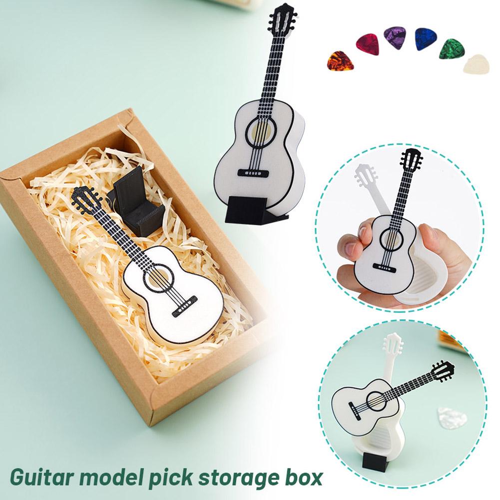 thumbnail image 3 of Ruifaya Soporte para púas de guitarra ABS, caja para púas de guitarra acústica con borde de soporte portátil, 3 of 7