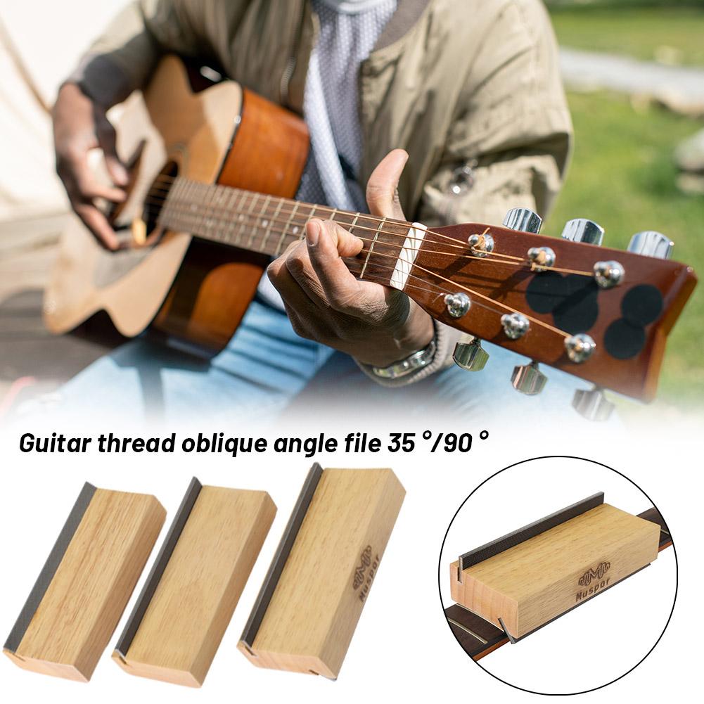thumbnail image 3 of Wartleves Lima para biselar trastes de guitarra de madera CTDWNT de 35/90 grados Herramientas para limar trastes de guitarra Q8f1 Luthier biselado de extremo coronado de trastes, 3 of 7