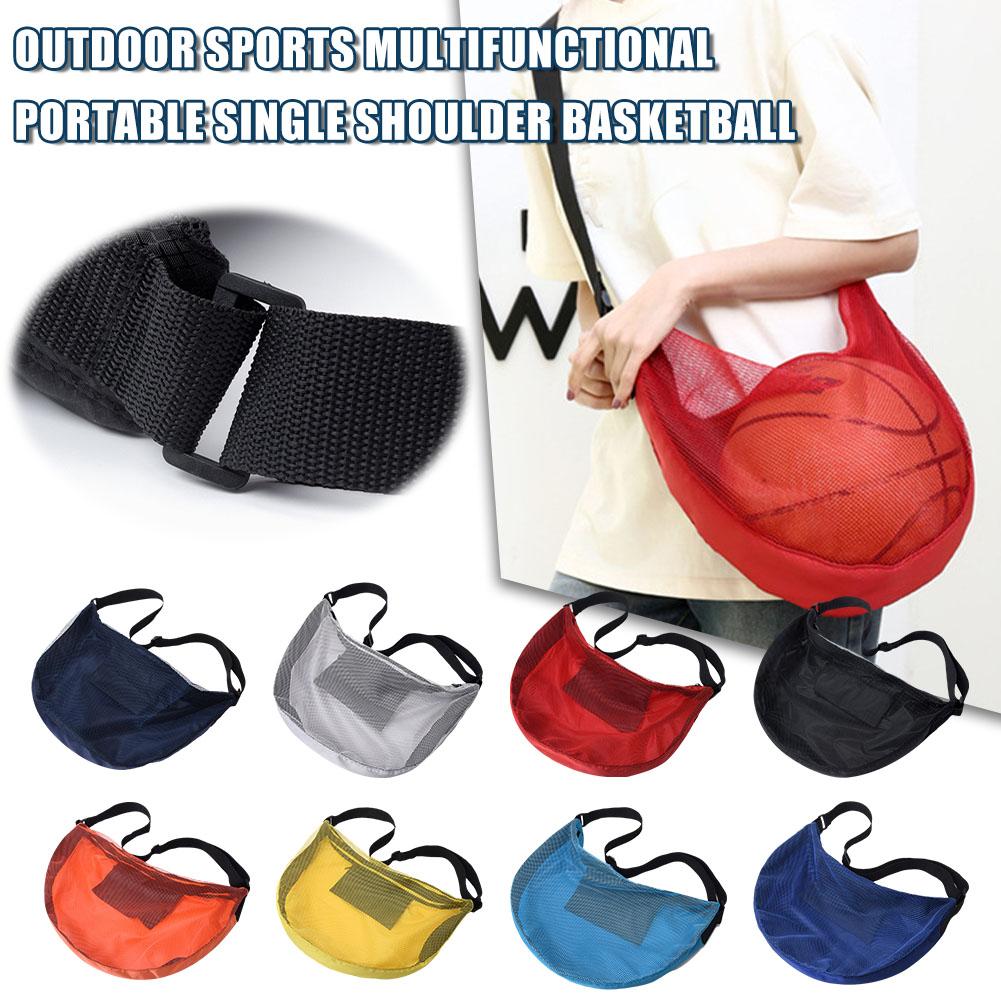 thumbnail image 3 of SGACAI Bolsa de una sola bola con bolsillo con cremallera, bolsa de malla para el hombro con clip de hebilla, deportiva, 3 of 7