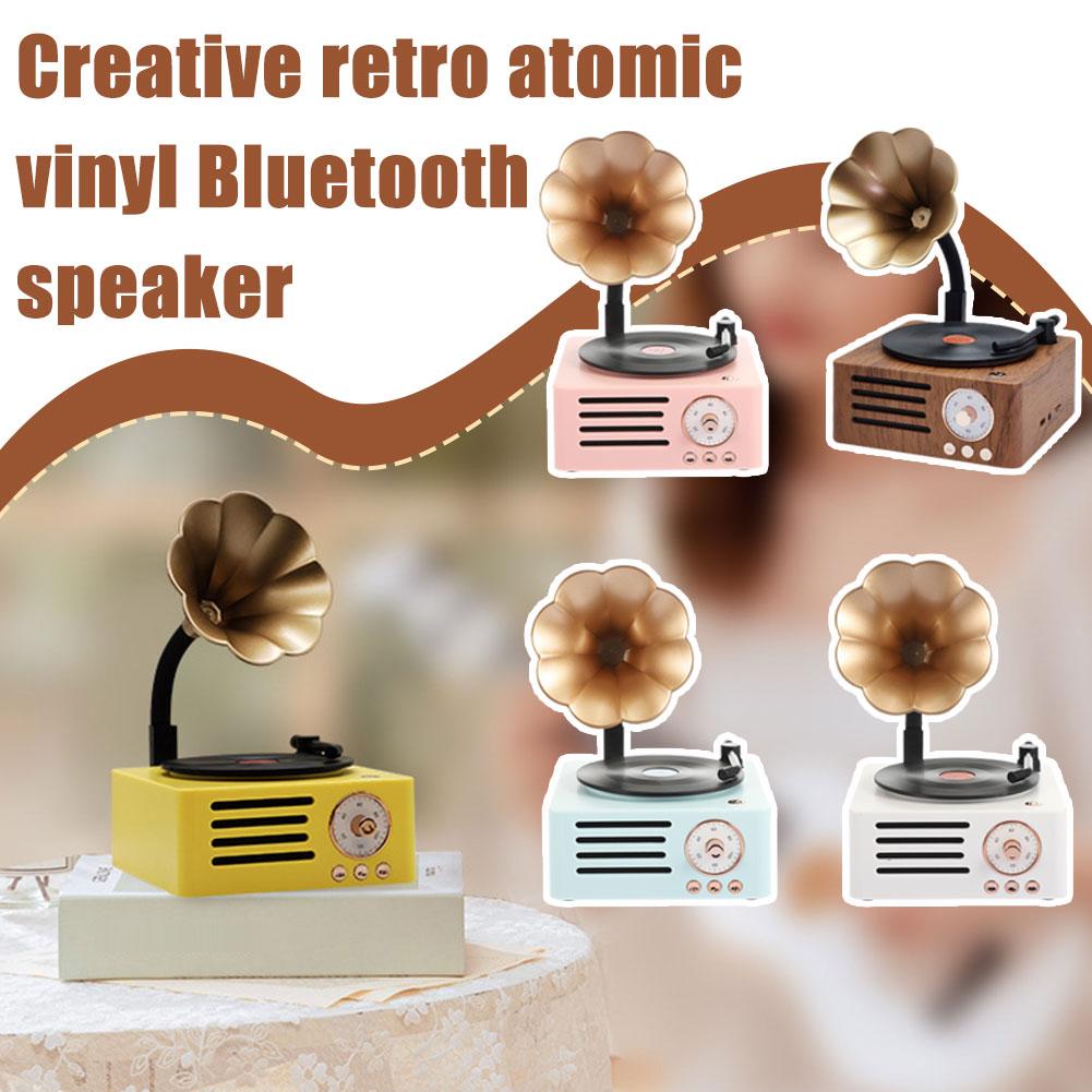 thumbnail image 3 of SGACAI Altavoz Bluetooth con forma de gramófono retro, caja portátil, altavoz inalámbrico, exterior, 3 of 7