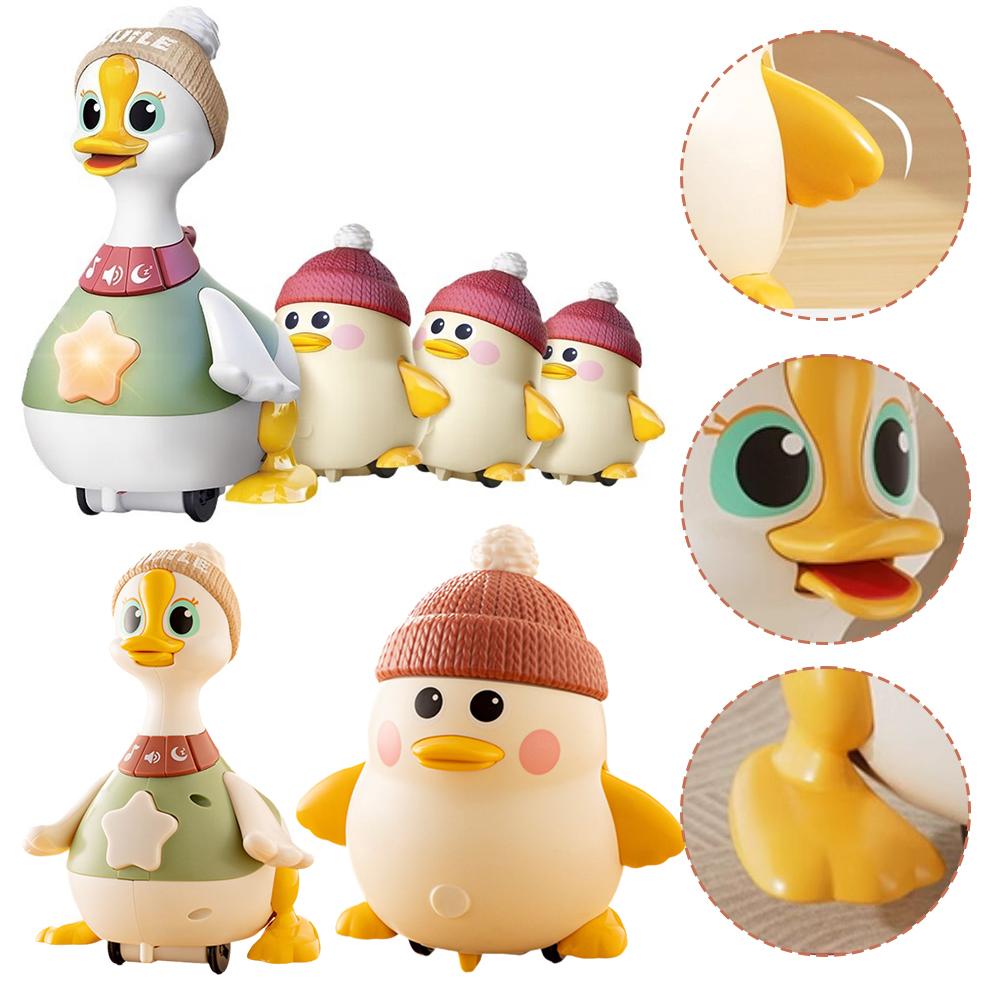 thumbnail image 3 of SGACAI Pato de juguete para la familia boca abajo, juguete musical para bebés, pato de juguete para la boca abajo, juguete para gatear, caminar, cantar, de 3 a 6, 0 a 6, 6 a 12 meses, juguete para, 3 of 7