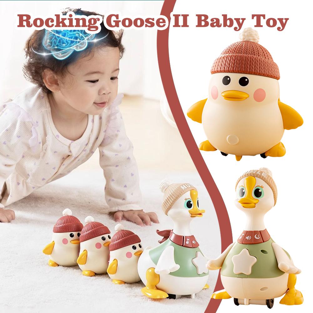 thumbnail image 2 of SGACAI Pato de juguete para la familia boca abajo, juguete musical para bebés, pato de juguete para la boca abajo, juguete para gatear, caminar, cantar, de 3 a 6, 0 a 6, 6 a 12 meses, juguete para, 2 of 7