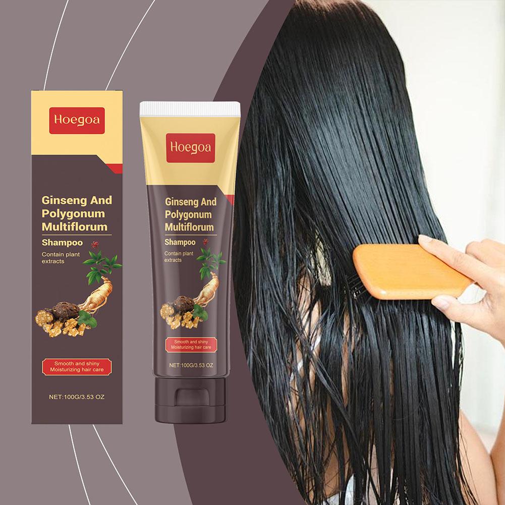Ginseng and Polygonum Multiflorum Shampoo Reducing Hair X6D1