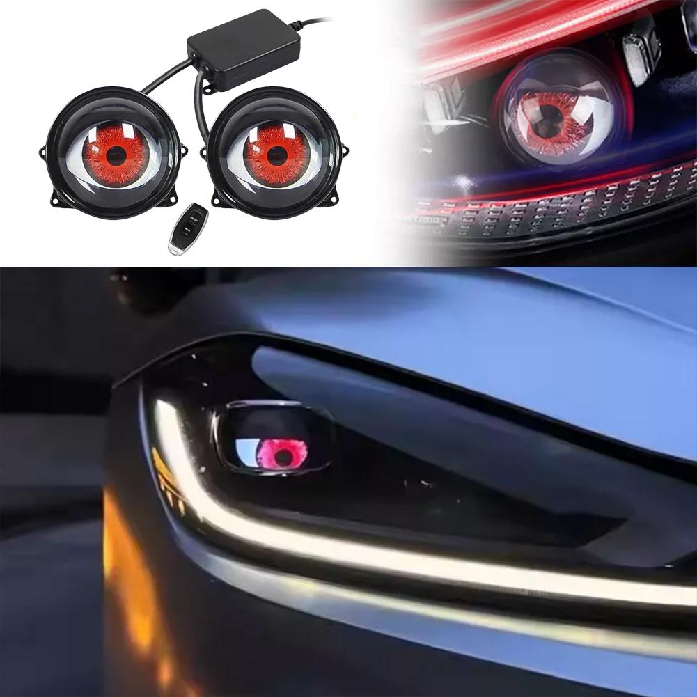 thumbnail image 5 of Wartleves ZHXXCUM Luz de ojos de diablo para automóviles, faros delanteros de ojo de diablo USB dinámicos con 6 patrones de ojos ajustables, luz de ojo de diablo LED de control remoto universal para v, 5 of 7