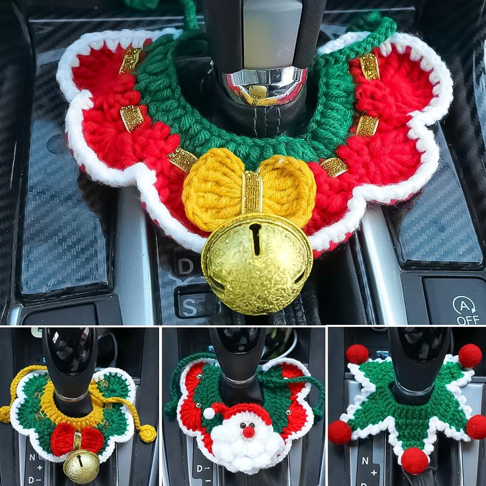 thumbnail image 4 of SGACAI Funda para palanca de cambios de coche, decoración navideña, funda antipolvo para palanca de cambios, campana roja, Papá Noel, nueva, 4 of 7