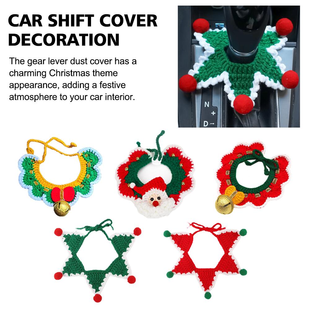 thumbnail image 2 of SGACAI Funda para palanca de cambios de coche, decoración navideña, funda antipolvo para palanca de cambios, campana roja, Papá Noel, nueva, 2 of 7