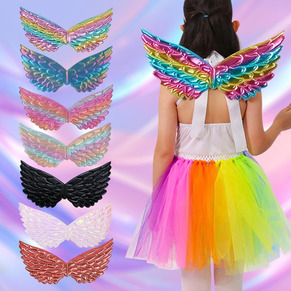 thumbnail image 2 of Ruifaya Accesorio para disfraz de fiesta de alas de hada de ángel con plumas coloridas para niños Cosplay, 2 of 7