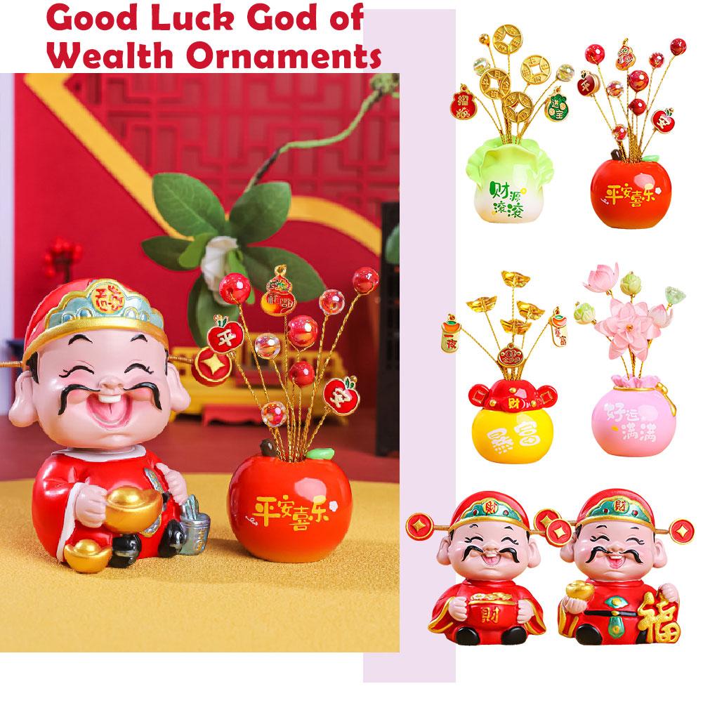 thumbnail image 3 of Wartleves Figura del dios de la riqueza que asiente con la cabeza, accesorios para el hogar y el coche, según el Feng Shui, 3 of 7