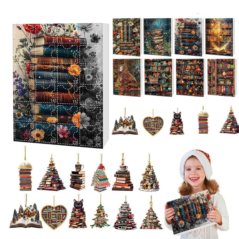 thumbnail image 2 of Ruifaya Colgante de estantería con forma de árbol de Navidad, libros planos apilados de acrílico 2D, 2 of 7
