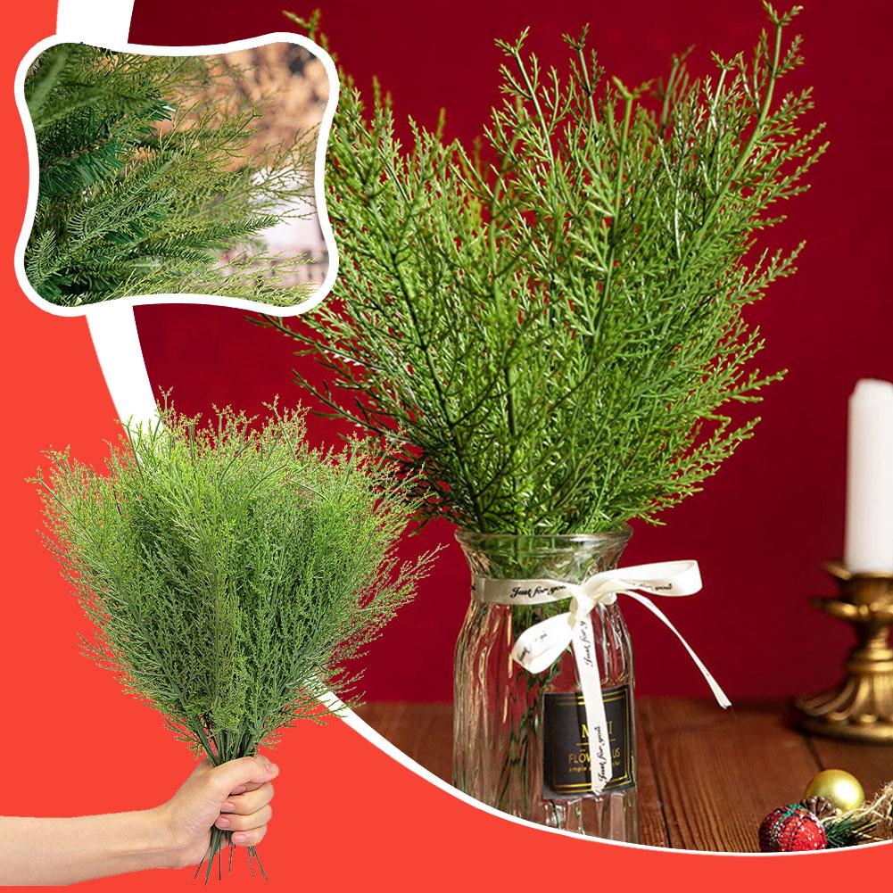 thumbnail image 2 of Ruifaya 10/20/30 piezas de ramas de pino artificiales para bricolaje, corona navideña para puerta, decoración para el hogar, 2 of 7