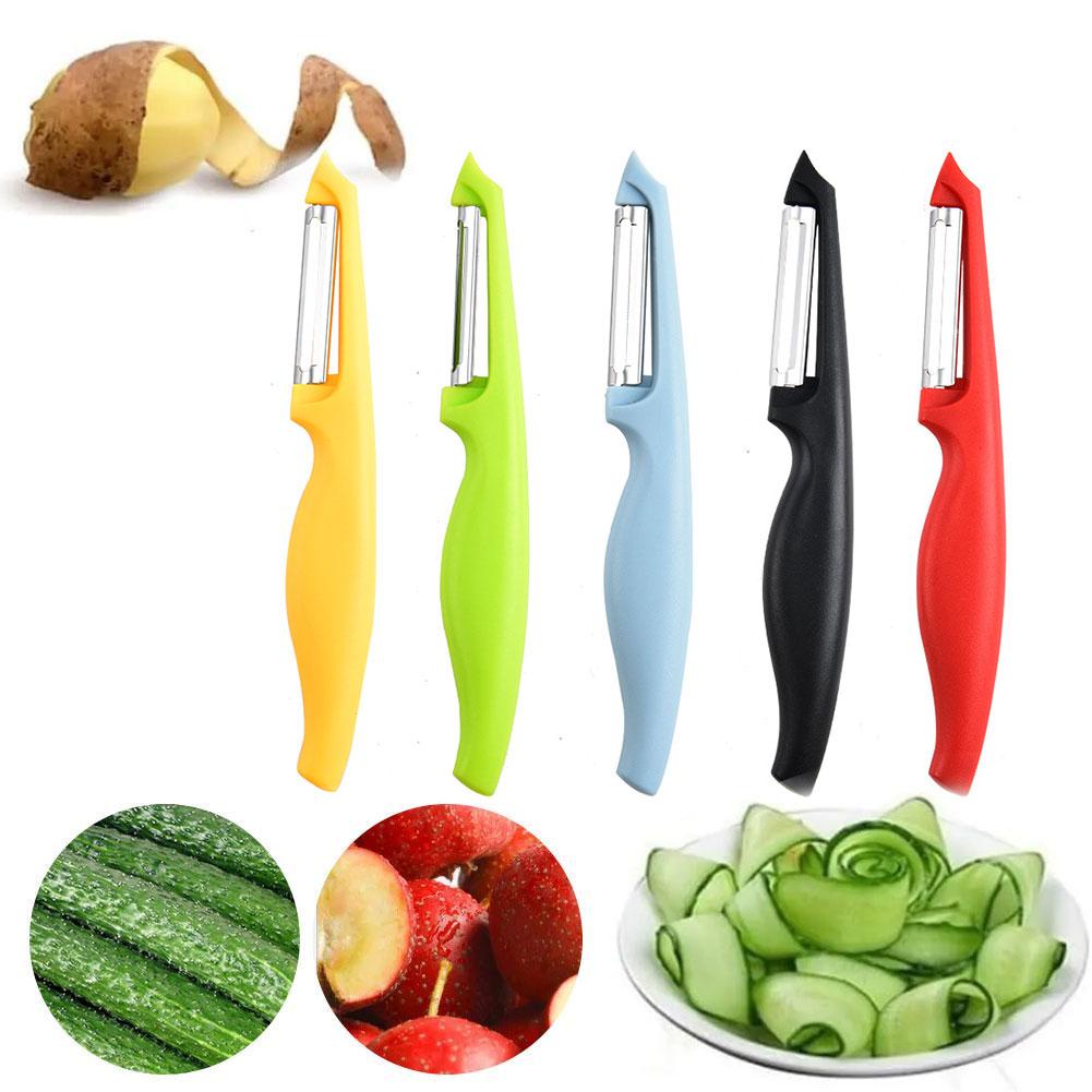 thumbnail image 2 of Wartleves Pelador de frutas y verduras de cocina, mango largo, fácil de pelar, para frutas, verduras y zanahorias, NUEVO, 2 of 7