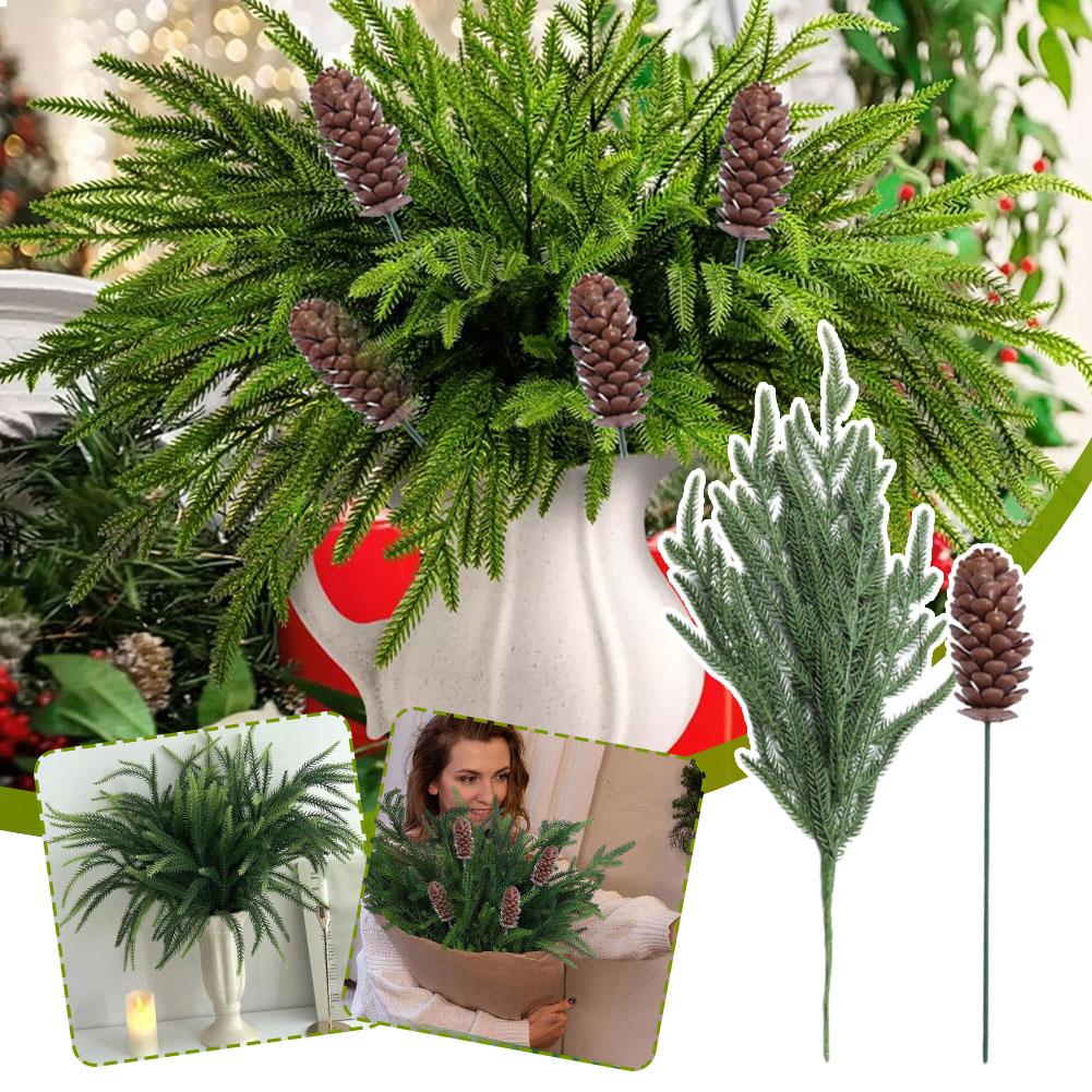 thumbnail image 3 of Wartleves Ramas artificiales de pino de Norfolk para Navidad, decoración navideña U9K3 Z1U Greenery, 3 of 7