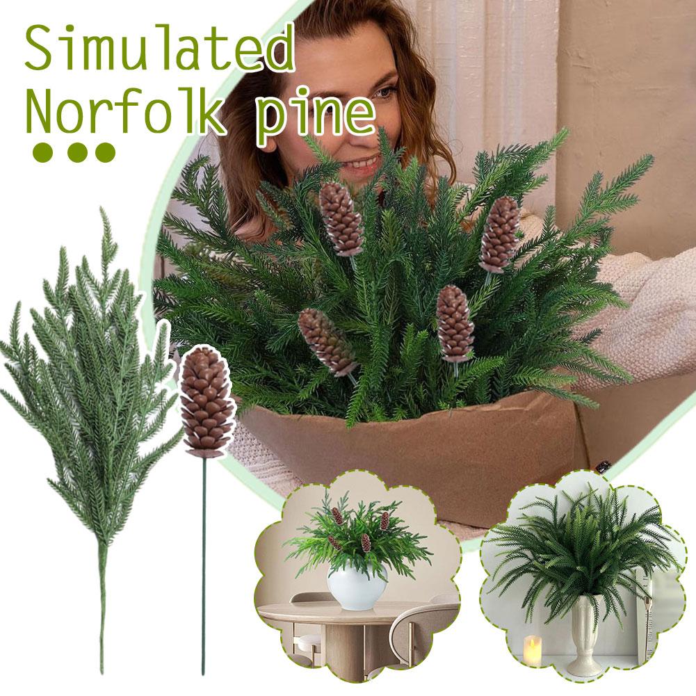 thumbnail image 2 of Wartleves Ramas artificiales de pino de Norfolk para Navidad, decoración navideña U9K3 Z1U Greenery, 2 of 7
