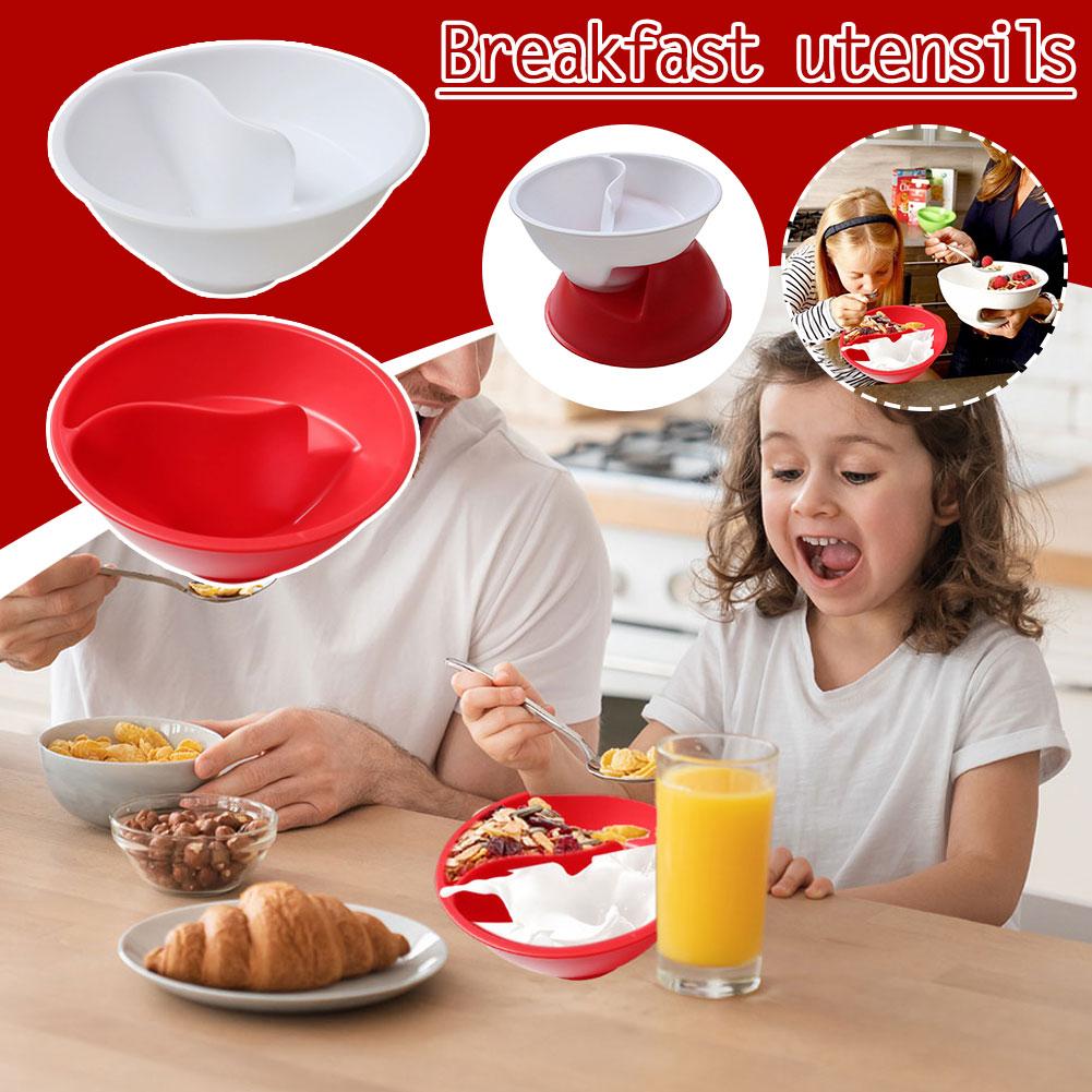 thumbnail image 3 of SGACAI Cuencos para cereales separados y húmedos Cuencos para salsas con separación de alimentos secos y húmedos de plástico, 3 of 7