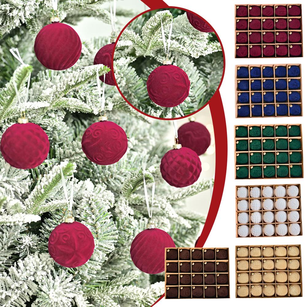 thumbnail image 4 of SGACAI Adornos navideños de terciopelo con forma de bola, clásicos, rojos y verdes, surtidos para árbol de Navidad. ¡CALIENTE!, 4 of 7