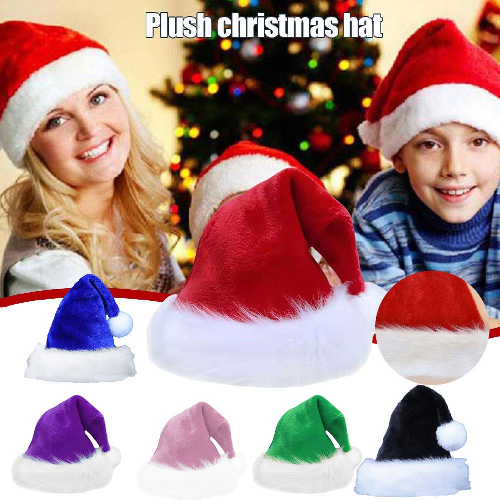 thumbnail image 2 of SGACAI Gorro de Papá Noel Gorro de Papá Noel Gorro navideño Gorro navideño rojo de peluche Gorro navideño para adultos Rápido, 2 of 7